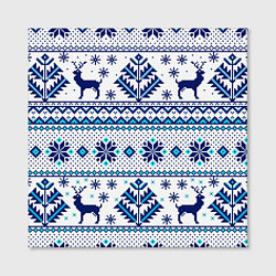 Холст квадратный Happy new year, blue deer, цвет: 3D-принт — фото 2