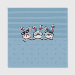 Холст квадратный Зайки-кролики, цвет: 3D-принт — фото 2