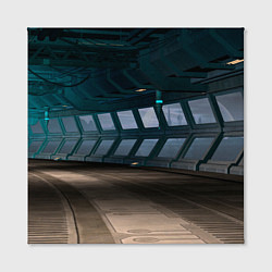 Холст квадратный Коридор космической станции, цвет: 3D-принт — фото 2