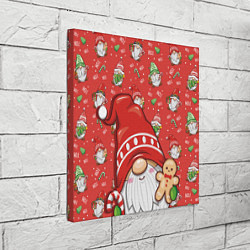 Холст квадратный Новогодний гном с пряником, цвет: 3D-принт — фото 2