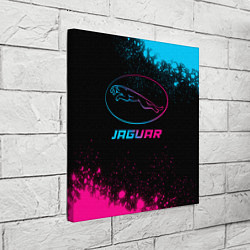 Холст квадратный Jaguar - neon gradient, цвет: 3D-принт — фото 2