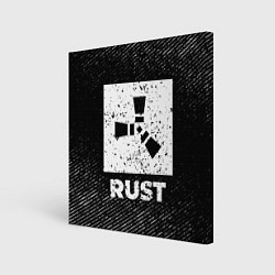 Картина квадратная Rust с потертостями на темном фоне