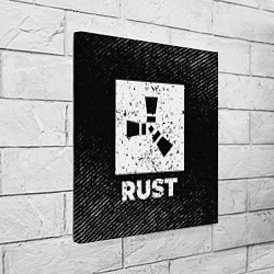 Холст квадратный Rust с потертостями на темном фоне, цвет: 3D-принт — фото 2