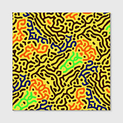 Холст квадратный Абстрактные кислотные полосы, цвет: 3D-принт — фото 2