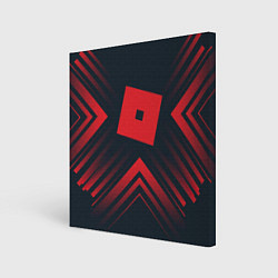 Картина квадратная Красный символ Roblox на темном фоне со стрелками