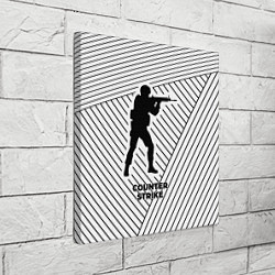 Холст квадратный Символ Counter Strike на светлом фоне с полосами, цвет: 3D-принт — фото 2