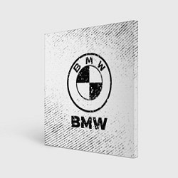 Картина квадратная BMW с потертостями на светлом фоне