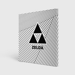 Холст квадратный Символ Zelda на светлом фоне с полосами, цвет: 3D-принт