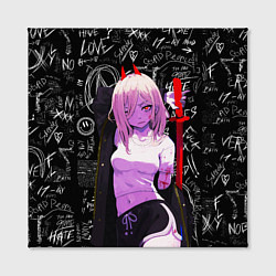 Холст квадратный Да это же Пауэр - Человек бензопила, цвет: 3D-принт — фото 2