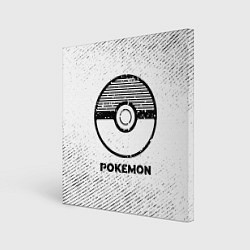 Картина квадратная Pokemon с потертостями на светлом фоне