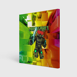 Холст квадратный Minecraft - Мастер Чиф, цвет: 3D-принт