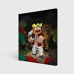 Картина квадратная Minecraft - warrior - video game - sword