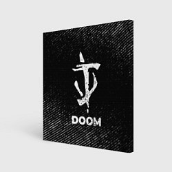 Картина квадратная Doom с потертостями на темном фоне
