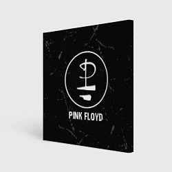 Холст квадратный Pink Floyd glitch на темном фоне, цвет: 3D-принт