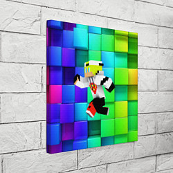 Холст квадратный Minecraft - hero - video game, цвет: 3D-принт — фото 2