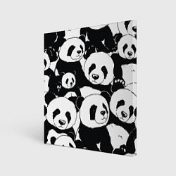 Картина квадратная С пандами паттерн