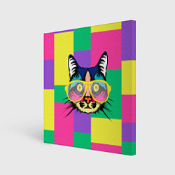Картина квадратная Кот в стиле поп-арт