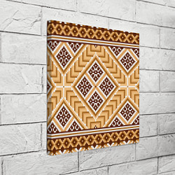 Холст квадратный Индейский пиксельный орнамент, цвет: 3D-принт — фото 2
