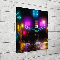Холст квадратный Неоновые улицы ночного Милана, цвет: 3D-принт — фото 2