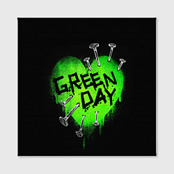Холст квадратный Green day heart nails, цвет: 3D-принт — фото 2