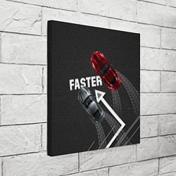 Холст квадратный Faster гонки JDM, цвет: 3D-принт — фото 2