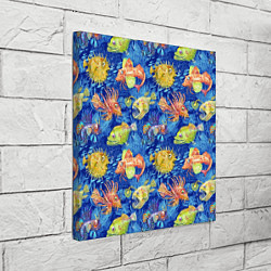 Холст квадратный Большие акварельные рыбы, цвет: 3D-принт — фото 2