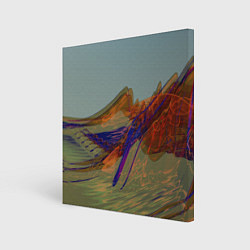 Холст квадратный Волнообразные разноцветные музыкальные линии, цвет: 3D-принт