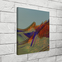 Холст квадратный Волнообразные разноцветные музыкальные линии, цвет: 3D-принт — фото 2