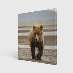 Холст квадратный Медвежонок в аэропорту, цвет: 3D-принт