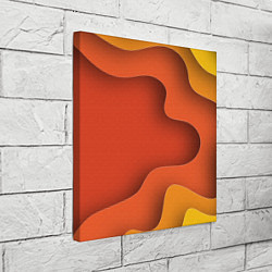 Холст квадратный Оранжево-жёлтый разлом, цвет: 3D-принт — фото 2