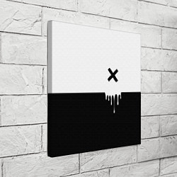 Холст квадратный Черно-белый X, цвет: 3D-принт — фото 2