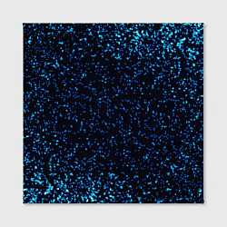 Холст квадратный Неоновый синий блеск на черном фоне, цвет: 3D-принт — фото 2