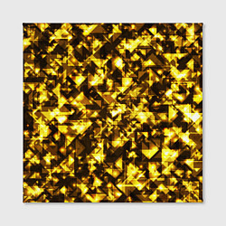 Холст квадратный Золотой узор треугольники на черном фоне, цвет: 3D-принт — фото 2