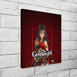 Холст квадратный Дэхья и огонь Персонаж Genshin Impact, цвет: 3D-принт — фото 2