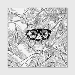 Холст квадратный Раскраска гламурная совушка, цвет: 3D-принт — фото 2