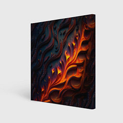 Холст квадратный Огненный орнамент с языками пламени, цвет: 3D-принт