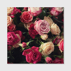 Холст квадратный Нежные кустовые розы, цвет: 3D-принт — фото 2