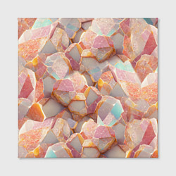 Холст квадратный Текстура розового мрамора на камнях, цвет: 3D-принт — фото 2
