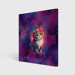 Картина квадратная Космически котенок