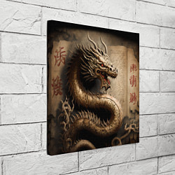 Холст квадратный Китайский дракон с открытой пастью, цвет: 3D-принт — фото 2
