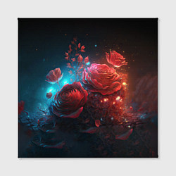 Холст квадратный Алые розы в ночном лесу, цвет: 3D-принт — фото 2