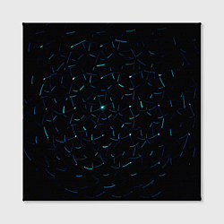Холст квадратный Абстрактные неоновые светло-синие линии шара, цвет: 3D-принт — фото 2