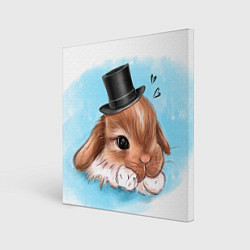 Картина квадратная Милый кролик в шляпке