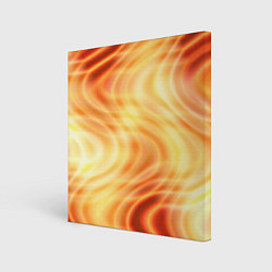 Холст квадратный Абстрактные оранжево-жёлтые солнечные волны, цвет: 3D-принт