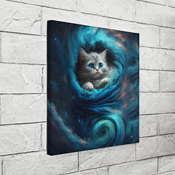 Холст квадратный Котик в звездных облаках, цвет: 3D-принт — фото 2