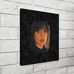 Холст квадратный Портрет Уэнздей Аддамс, цвет: 3D-принт — фото 2