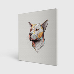 Холст квадратный Стилизованный пёс в геометрическом стиле 2, цвет: 3D-принт