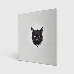 Картина квадратная Чёрный кошачий арт