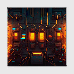 Холст квадратный Паттерн в стиле киберпанк, цвет: 3D-принт — фото 2