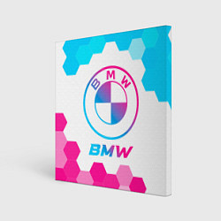 Картина квадратная BMW neon gradient style